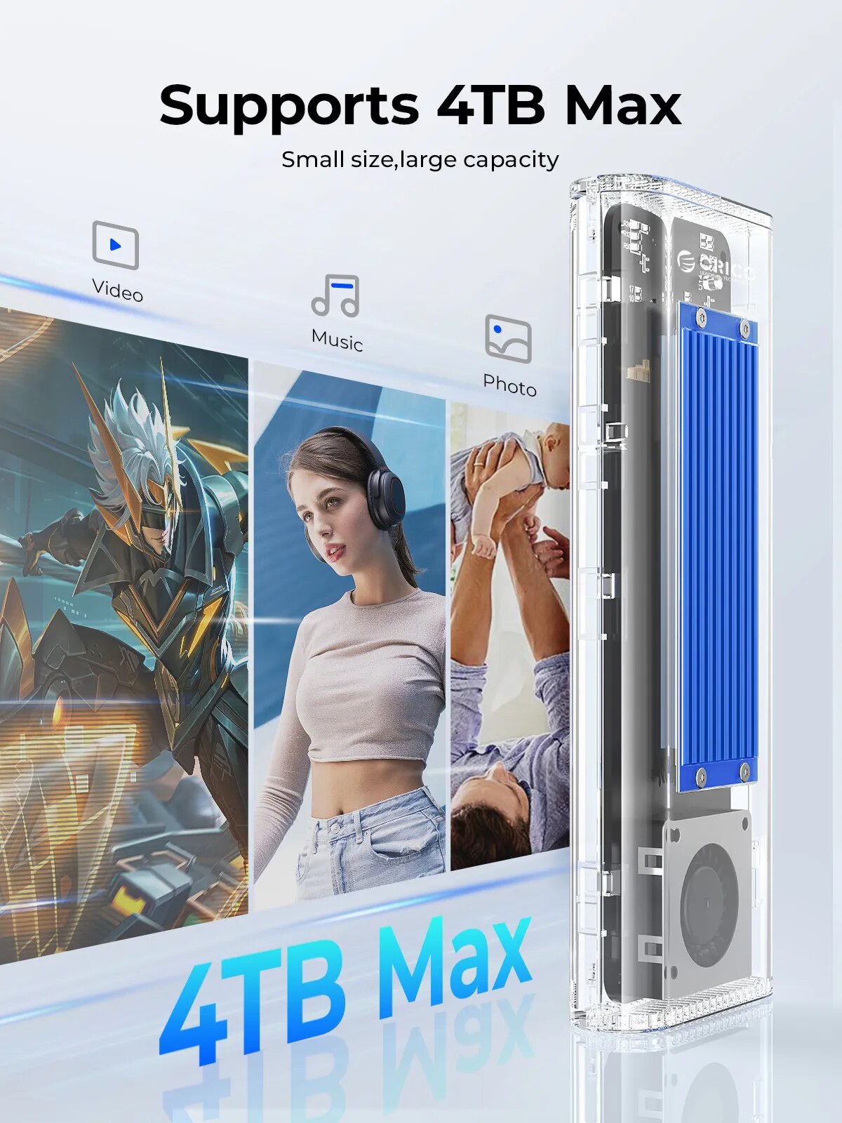 حافظة ORICO-SSD مع مروحة تبريد - مراجعة Thunderbolt 4 External Ssd 4Tb وسعره