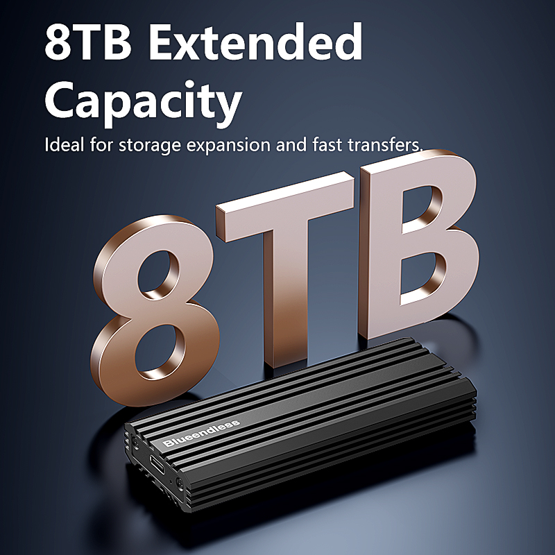 علبة BLUEENDLESS 20Gbps M.2 PC - مراجعة 8Tb M2 Nvme Ssd وسعره